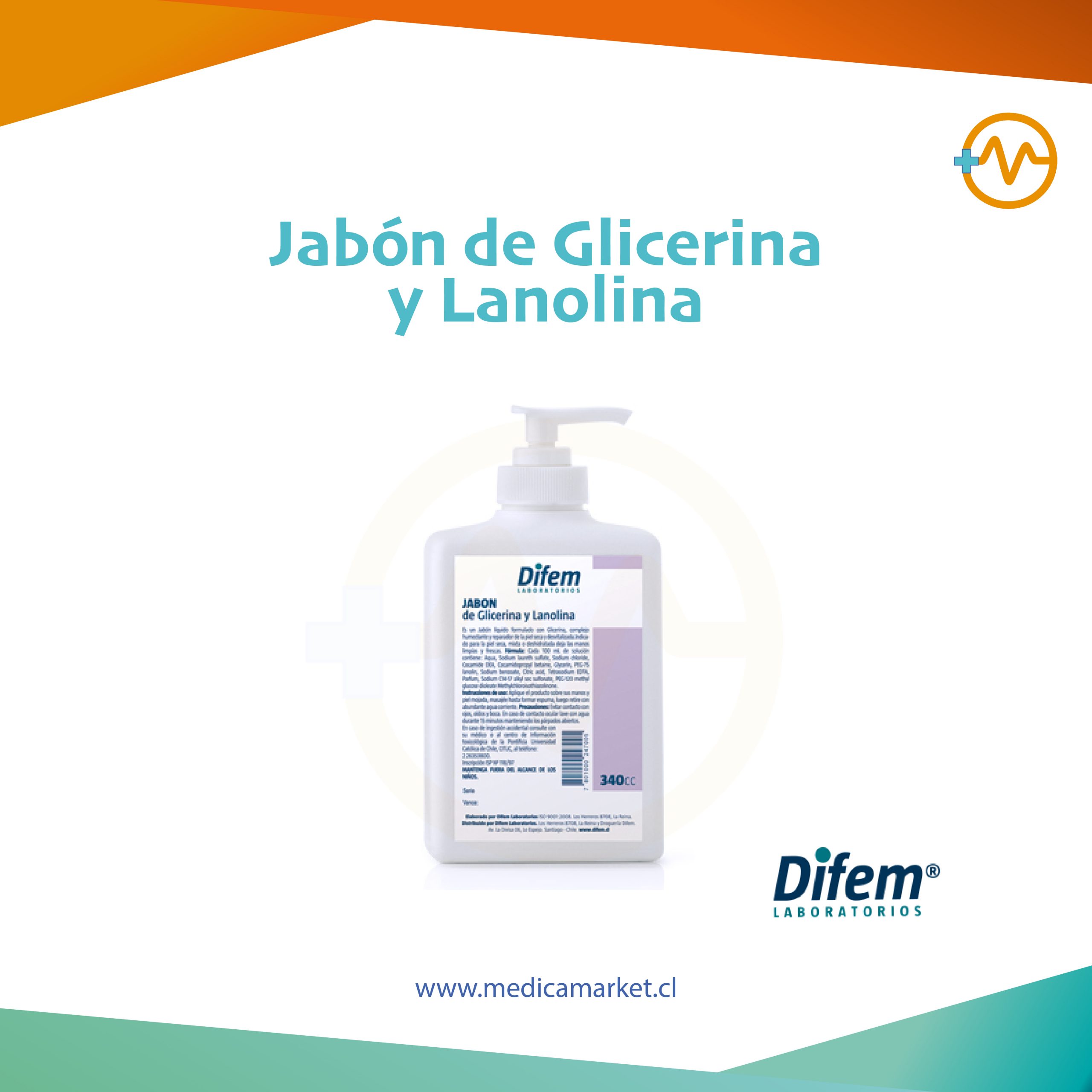 Jabón de Glicerina y Lanolina 340cc – Medica Market